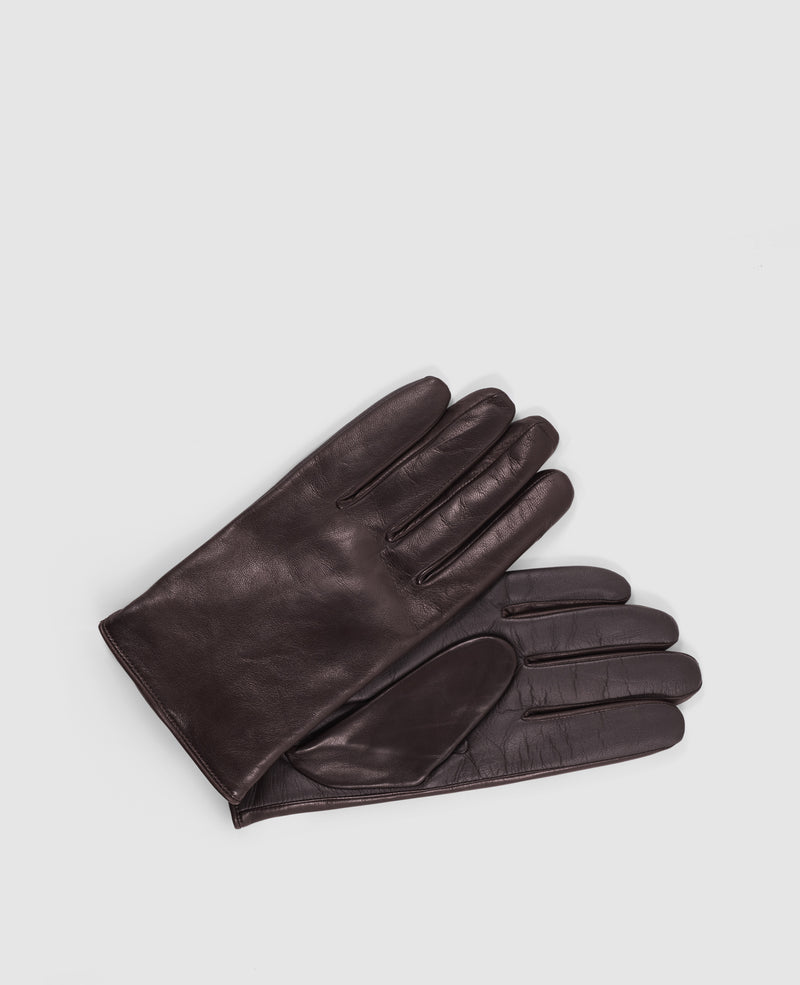 Gants tactiles en cuir - Marron foncé