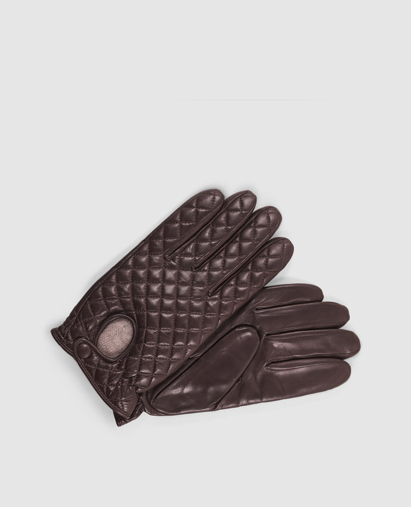 Gants à carreaux - Marron foncé